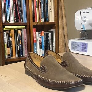 Mezlan Pasquale Embossed Nubuck & Calfskin Loafers